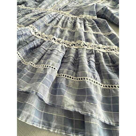 Free People Sz L Time Out Tunic Top Cotton Peasant Boho Feminine Lace Prairie - Picture 9 of 15